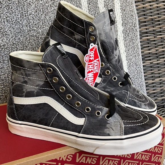 Vans Sk8-Hi Tapered Denim Destroy Black Marshmallow MENS - Picture 6 of 16